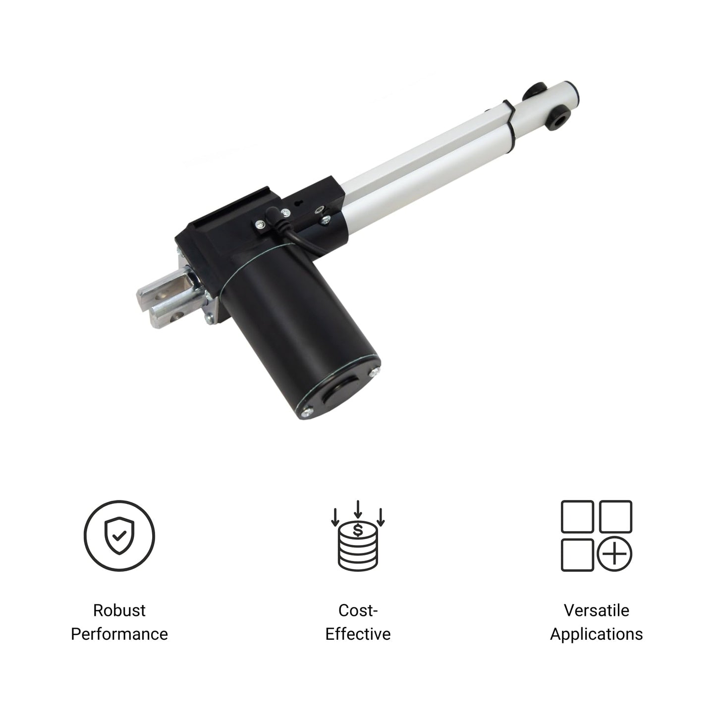 Progressive Automations 12V Linear Electric Actuator - 6 inches Stroke, 600 lbs Force with Low-Current Rating DC Motor and Durable Stroke for Automotive, Medical, Robotics Usage, PA-03-6-600