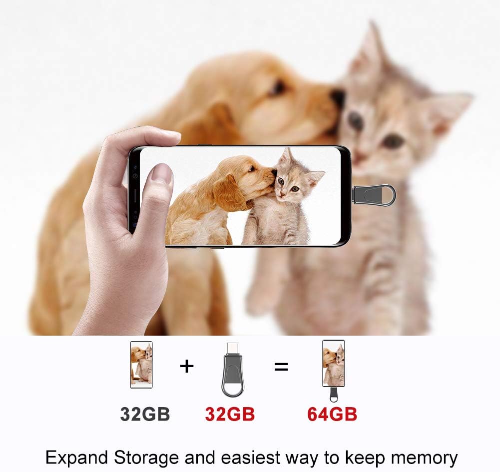 Sanfeya 32GB 2-in-1 3.0 USB C Flash Drive, OTG USB Thumb Drive, Dual USB Memory Stick Pen Drive for Type-C Android
