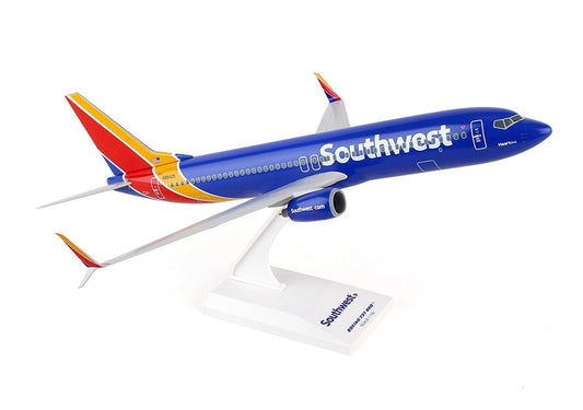 SkyMarks Southwest Airlines Boeing 737-800 1/130 Airplane Model Kit – New Livery Heart Blue Collectible with Display Stand for Adult Collectors Ages 14+