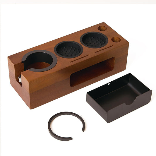 NICEPRING Espresso Tamping Station - 8 in 1 Espresso Organizer for Stroage 51/53/54/58mm Coffee Tamper Distributor Portafilter Puck Screen Accessories