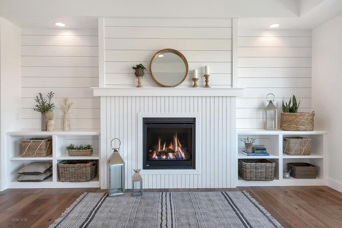 Luxdecor Real Wood Wall Planks - White Shiplap Boards 5" Peel and Stick - 10 Pieces, 12.5 Sq Ft