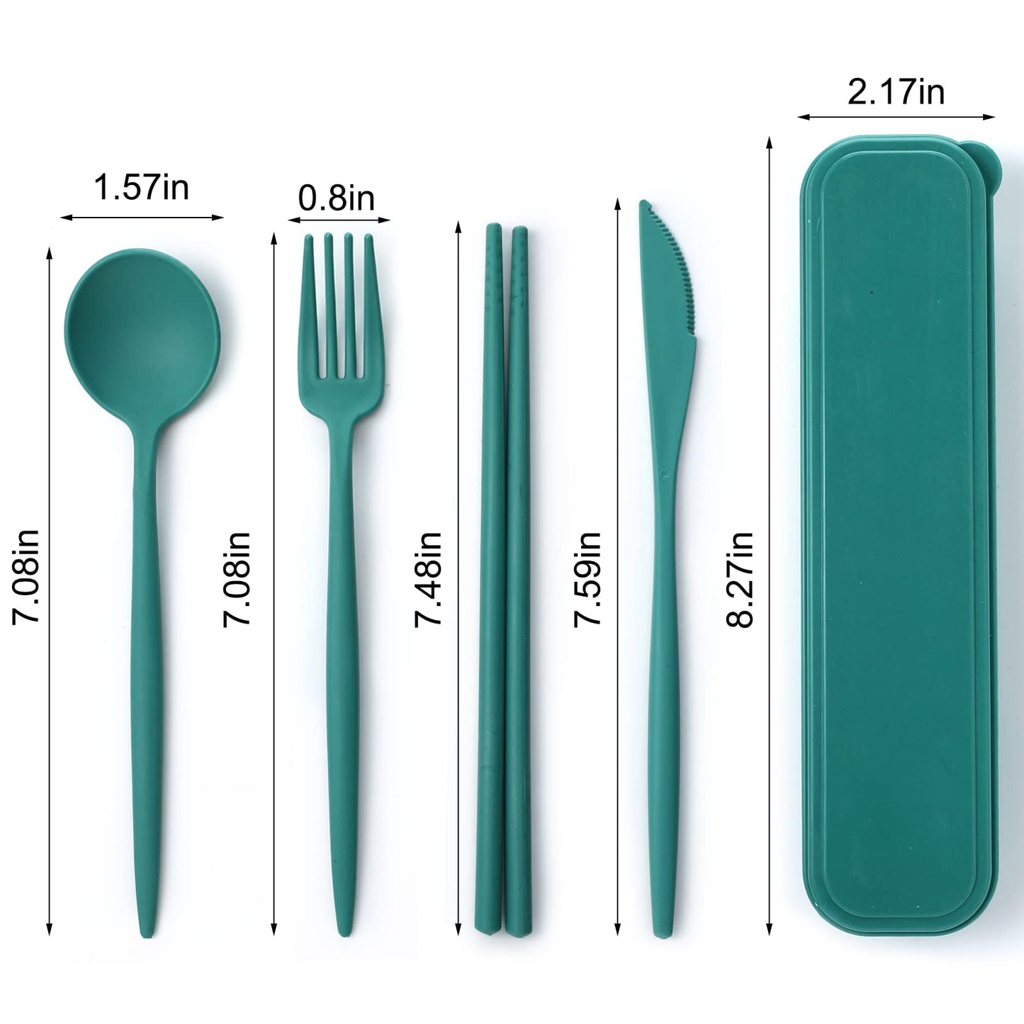 12 Sets Reusable Travel Utensils Set with Case (Knife, Fork, Spoon, Chopsticks), Wheat Straw Portable Plastic Camping Cutlery, Lunch Tableware for Kids Adults Daily Use, Gifts for Office Christmas