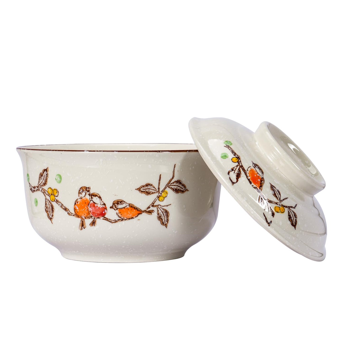 LLPUSLUO 6.5 inch Retro Ceramic Ramen Bowl with Lid,Japanese Style Personalized Dinnerware For Noodle Rice Porridge Soup Fruit Sala (6.5inch, C)