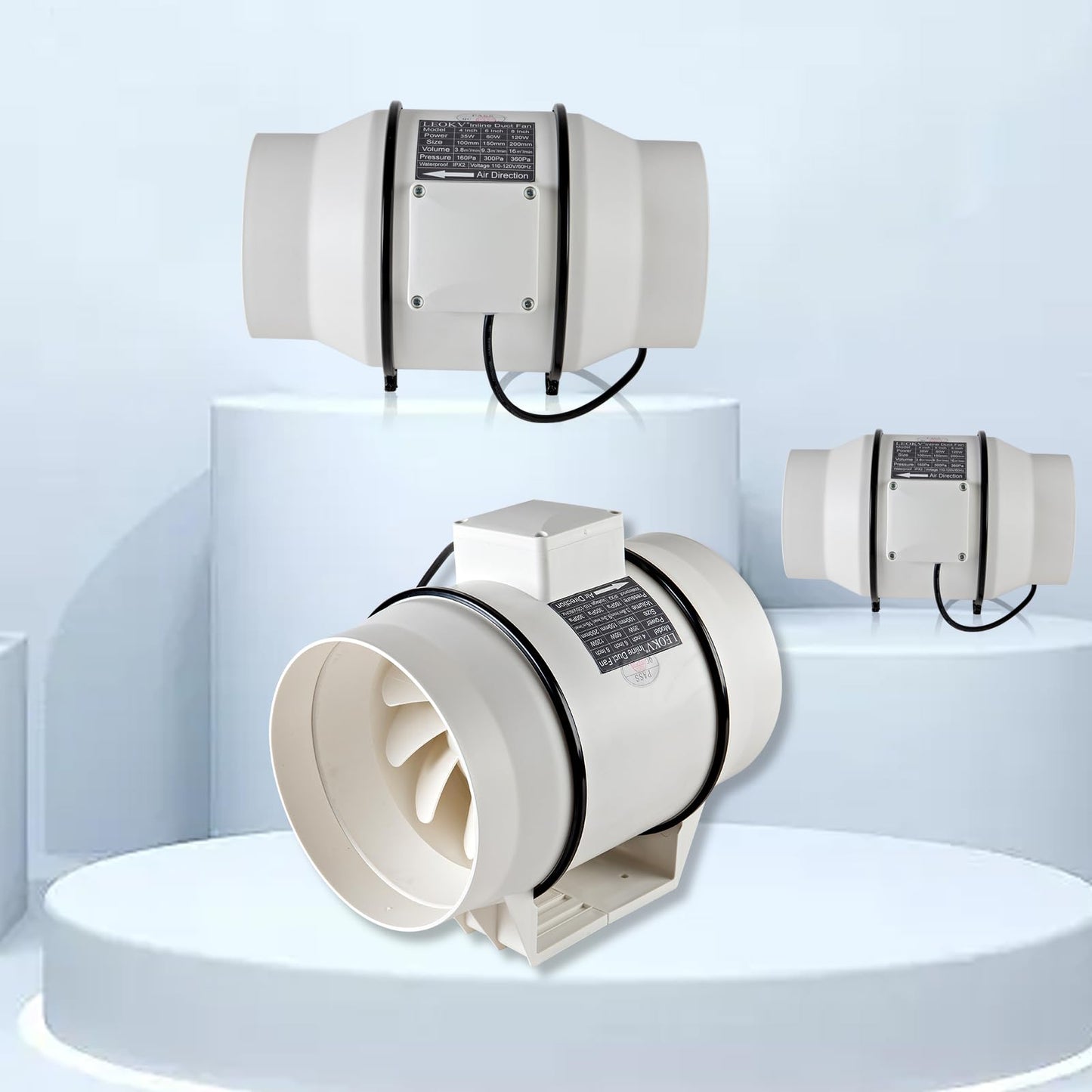 6Inch Exhaust fan Pipeline booster fan Inline duct fan 420 CFM Efficiency Air Fan for Duct Vent Bathroom, Kitchen, Grow Tent,Hydroponics,The wind is very strong.All-copper wire motors are more durable