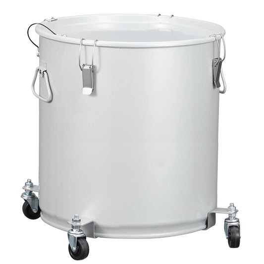 Fryer Grease Bucket 16 Gal, Fryer Oil Bucket With Lid, Oil Disposal Caddy w/Rust-Proof Coating, Coated Carbon Steel Oil Filter Pot With Caster Base, Oil Transport Container w/Lock Clips & Filter Bag