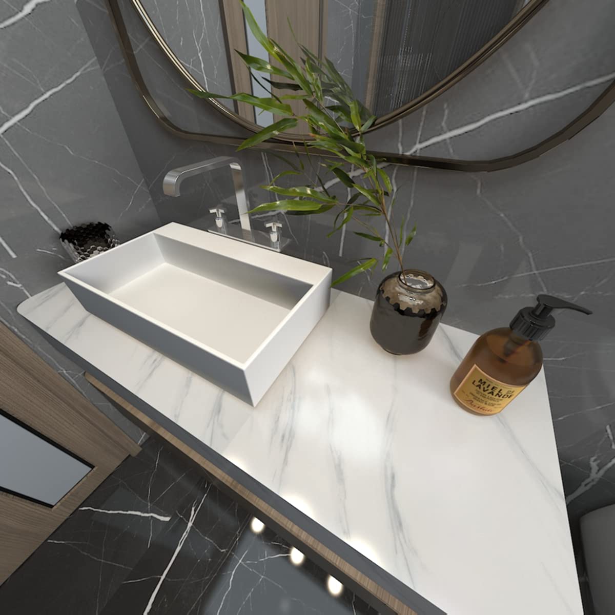 Creamy White Granite Wallpaper Peel Stick Shiny Thick Marble Contact Paper for Countertop 16x354inch Waterproof Oil Proof Self Adhesive Furniture Stickers Kitchen Counter Shelf Liner Vinyl Decorative