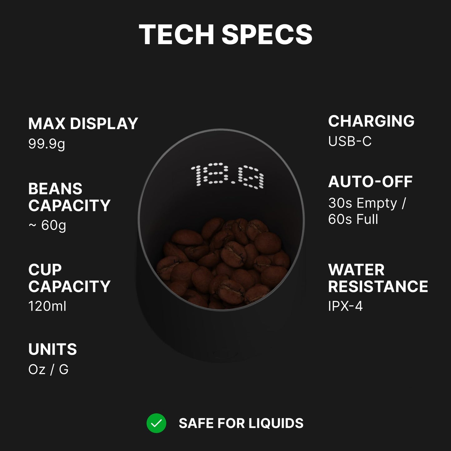 Subminimal Subscale Digital Dosing Cup with LED Display – Sleek & Precise Scale - Dosing & Brewing Accessories, Measures Coffee Grounds for Espresso - Black