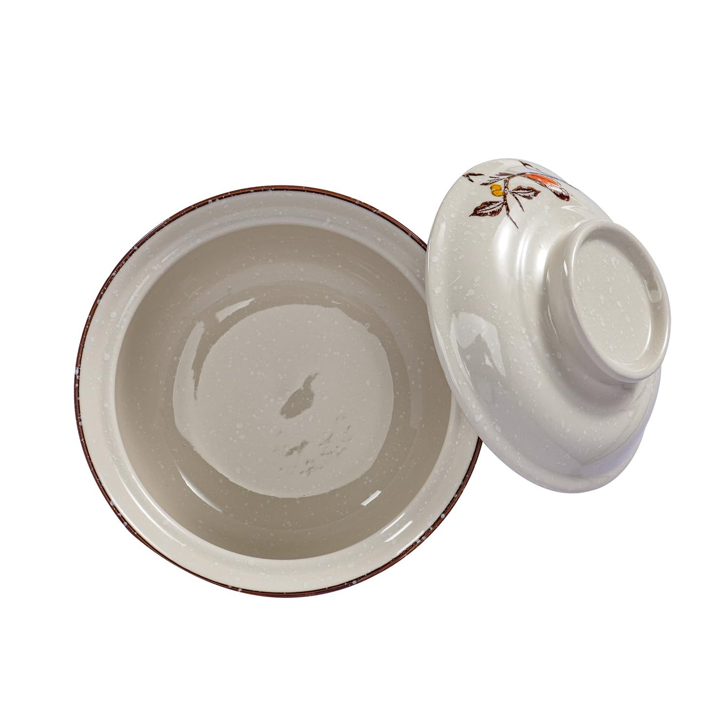 LLPUSLUO 6.5 inch Retro Ceramic Ramen Bowl with Lid,Japanese Style Personalized Dinnerware For Noodle Rice Porridge Soup Fruit Sala (6.5inch, C)