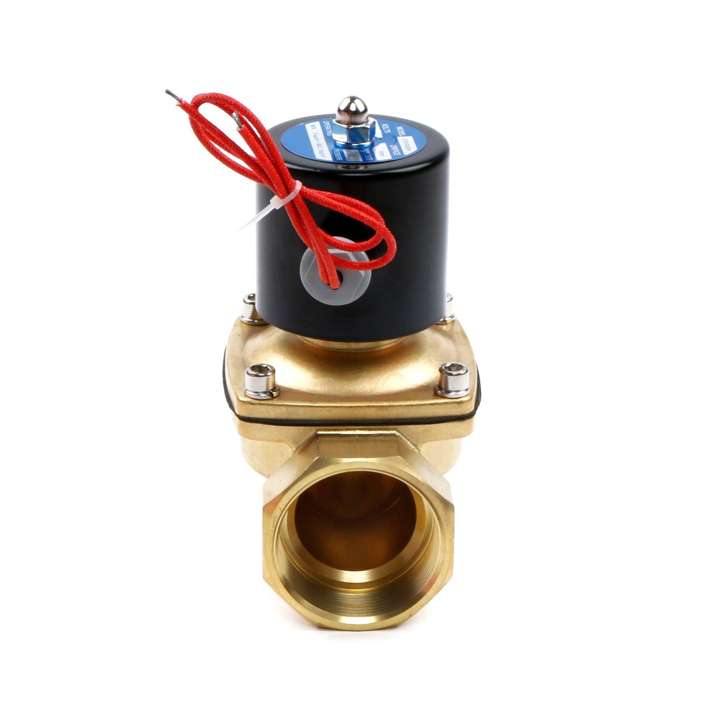 U.S. Solid 1 1/2" Solenoid Valve - 12V DC Brass Electric Solenoid Valve, Normally Closed, Viton Seal