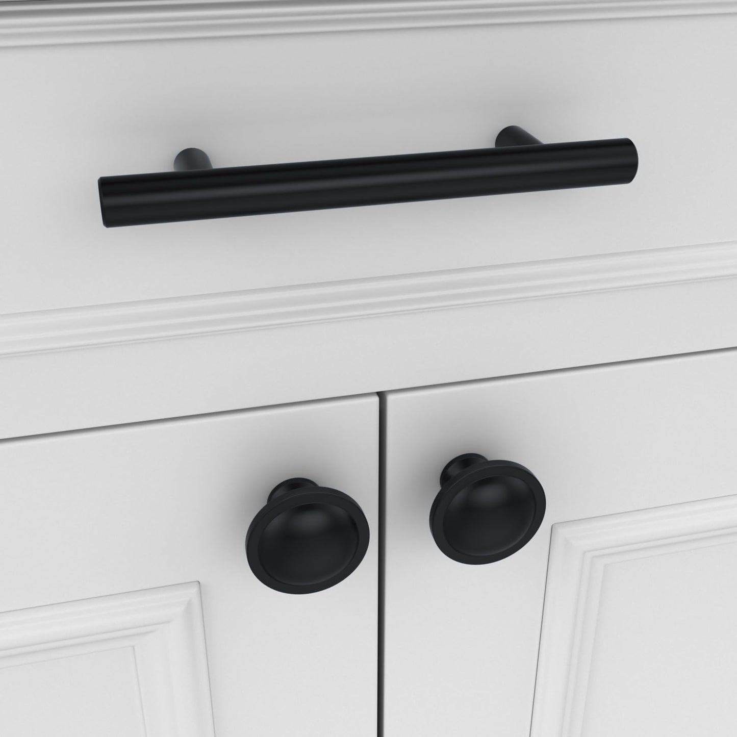 Banqin 40 Pack Cabinet Knobs Black Round Mushroom Hardware Cabinet Knob for Dresser Drawer Diameter 1-1/2 Inch