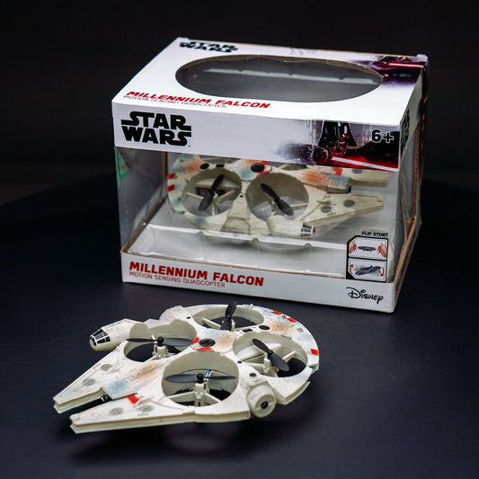 Star Wars Millennium Falcon Motion Sensor UFO Drone - Hand Controlled Hover Quadcopter with Flip Stunt Mode and Obstacle Avoidance - Officially Licensed Star Wars Toy for Kids 6+