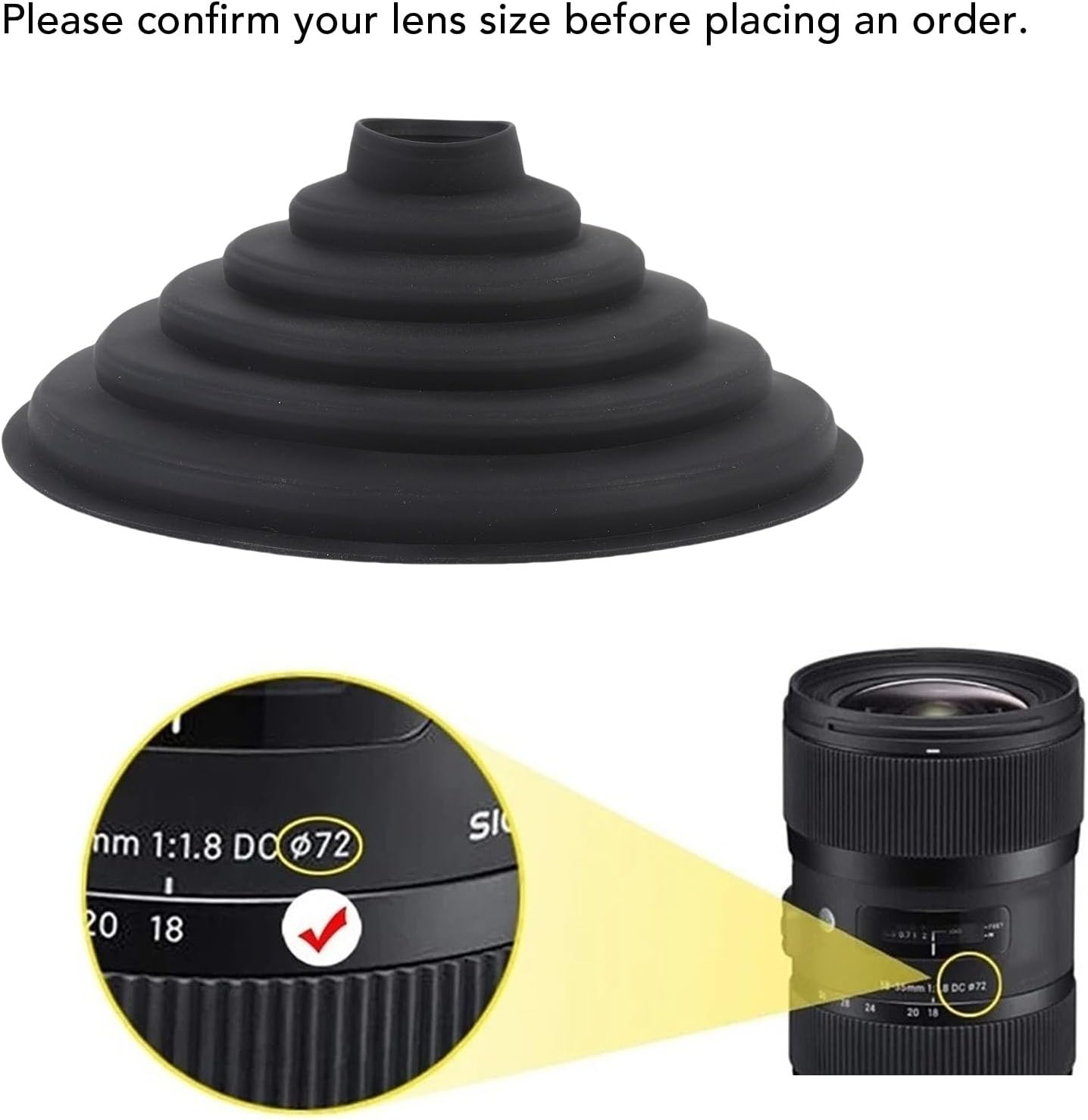 LAISANIM 30-50mm Anti Reflective Silicone Lens Hood, Foldable Camera Lens Shade for Outer Diameter Lenses, Compatible