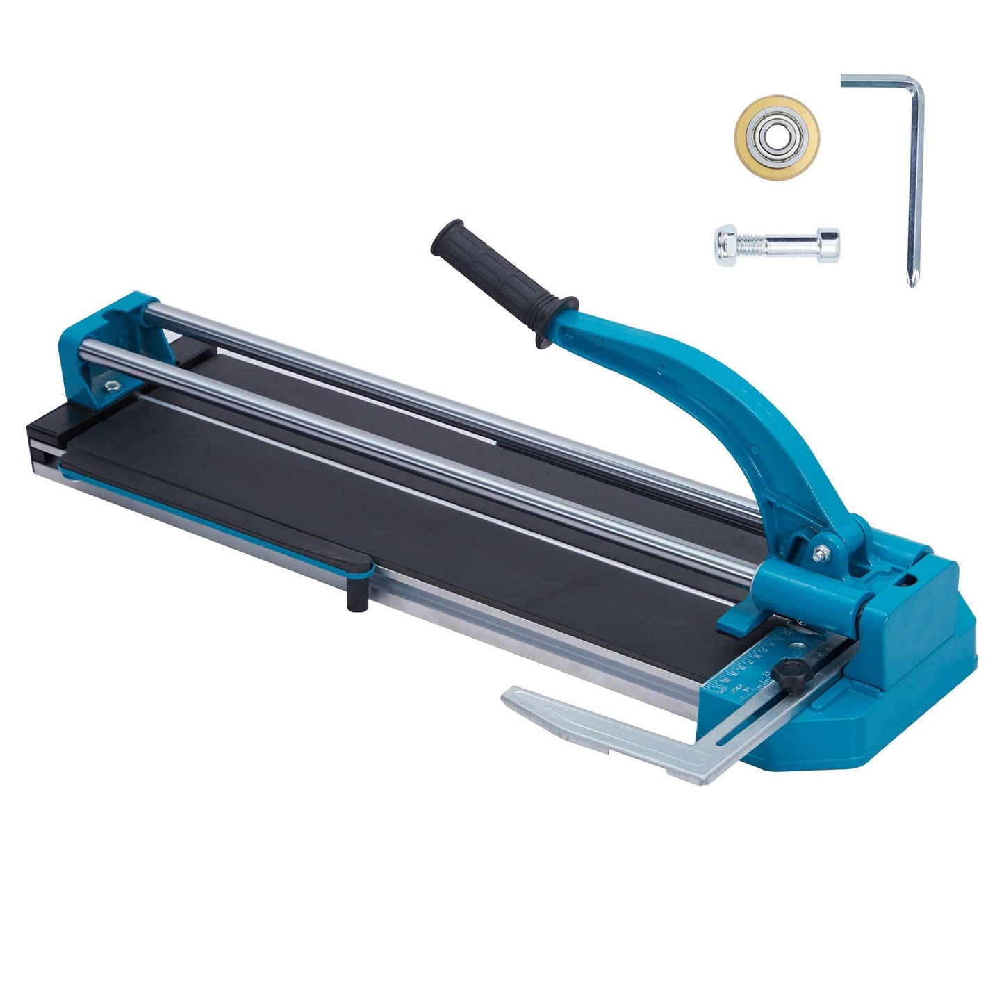ExploreHorizon Manual Tile Cutter - 48 Inch Tungsten Carbide Cutting Wheel, Guide Accuracy, Anti-Skid Feet, Removable Scale, Precision Cutting, Double Rails