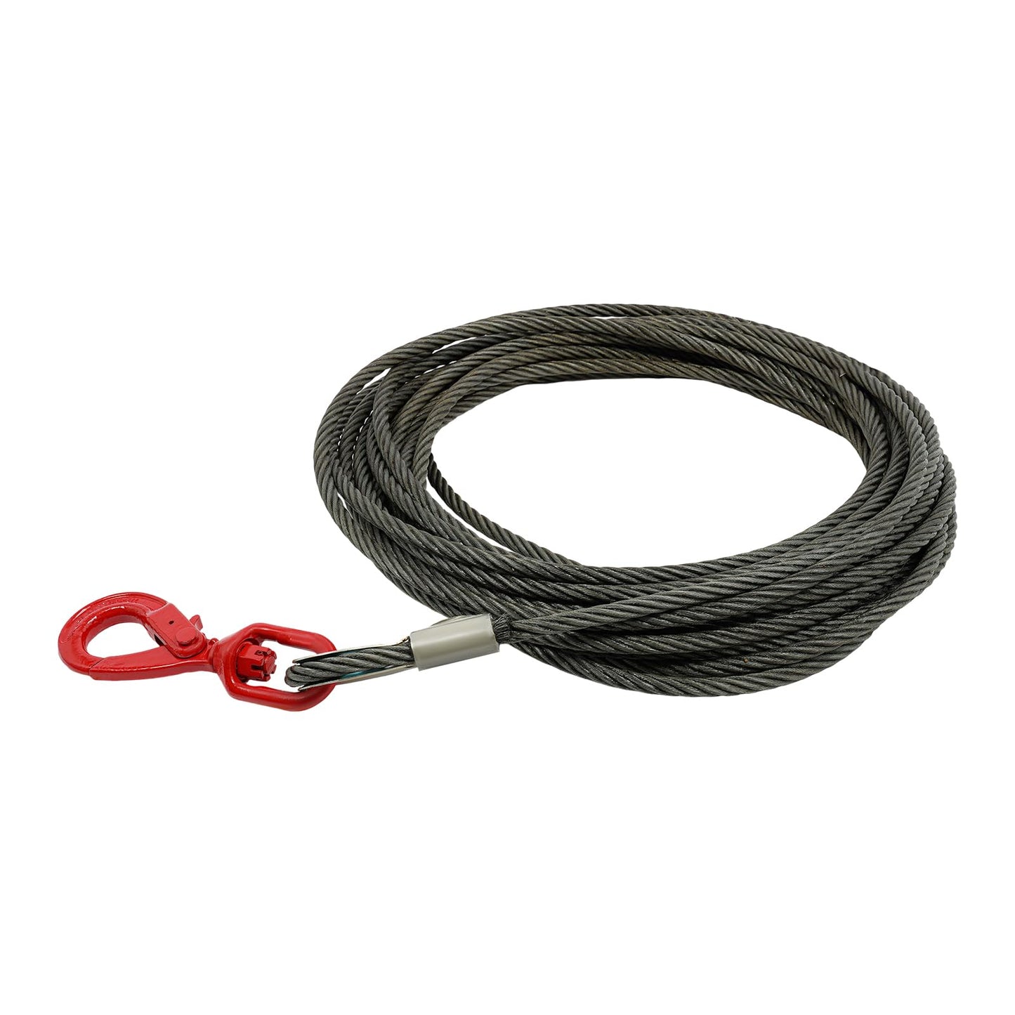 Carbon Steel Winch Cable,32000 lbs Breaking Strength, 9/16 Inch x 70 Feet Heavy Duty Towing Cable with 360° Swivel Self Locking Hook Universal Fit for Winch Operations, Lifting, Towing