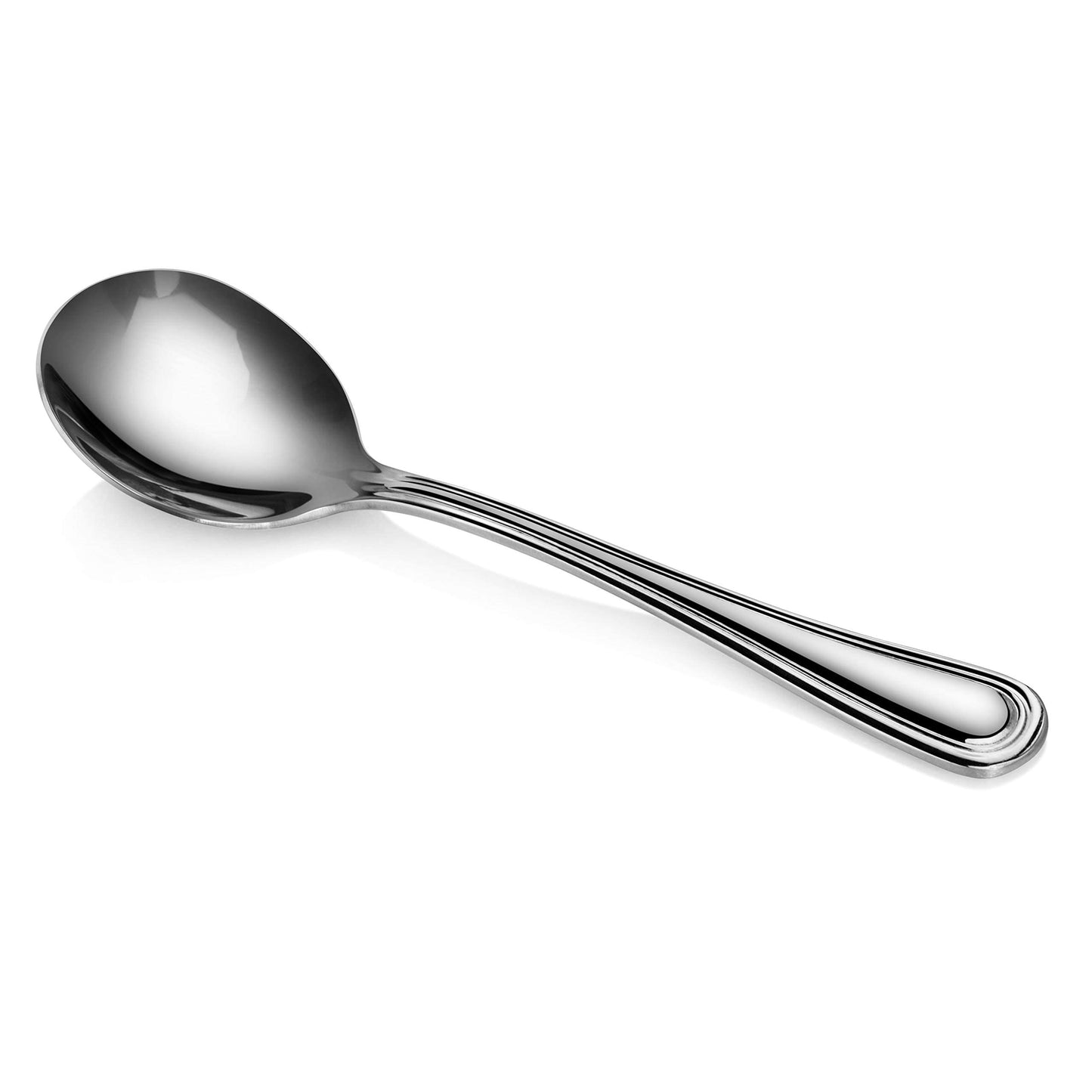 New Star Foodservice Slimline Pattern 18/0 Stainless Steel Bouillon Spoon, 5.7-Inch, Set of 12, Commercial Grade
