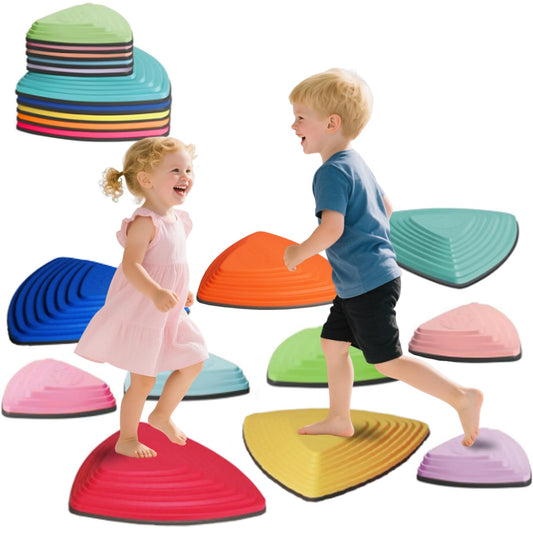 Stepping Stones for Kids, 10 PCS Non-slip Sensory Toys, Outdoor Indoor Play Promoting Children's Balance, Coordination and Motor Skills, Toddler Obstacle Course Game for Ages 3 4 5 6 7 8 Years