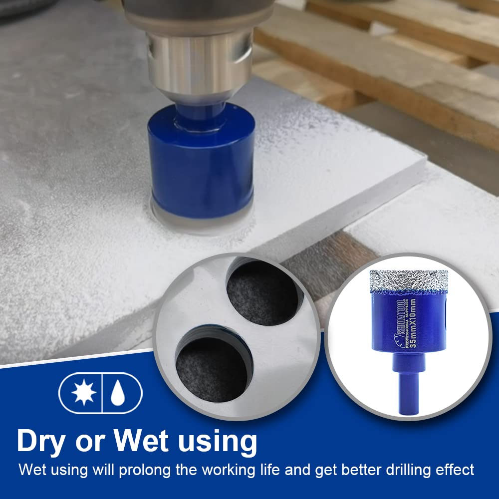 SHDIATOOL Diamond Core Drill Bits 6 Inch for Porcelain Ceramic Tile Marble Brick Vacuum Brazed Hole Saw