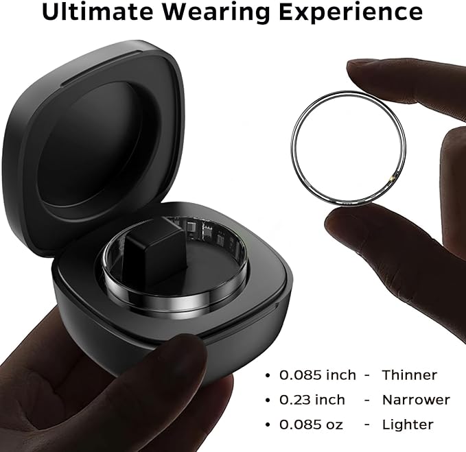 Ultra-Thin Smart Ring for Women Men,Sleep Tracker Ring with Heart Rate, Waterproof Fitness Ring for Activity Monitoring/Steps/Calories,No Subscription Fee,for iSO & Android (ROSEGlod,12#)