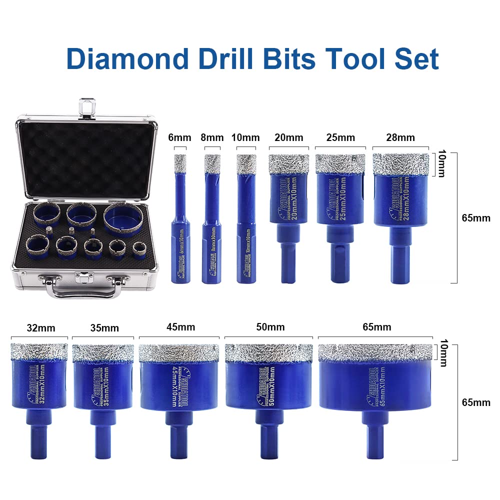 SHDIATOOL Diamond Core Drill Bits 6 Inch for Porcelain Ceramic Tile Marble Brick Vacuum Brazed Hole Saw