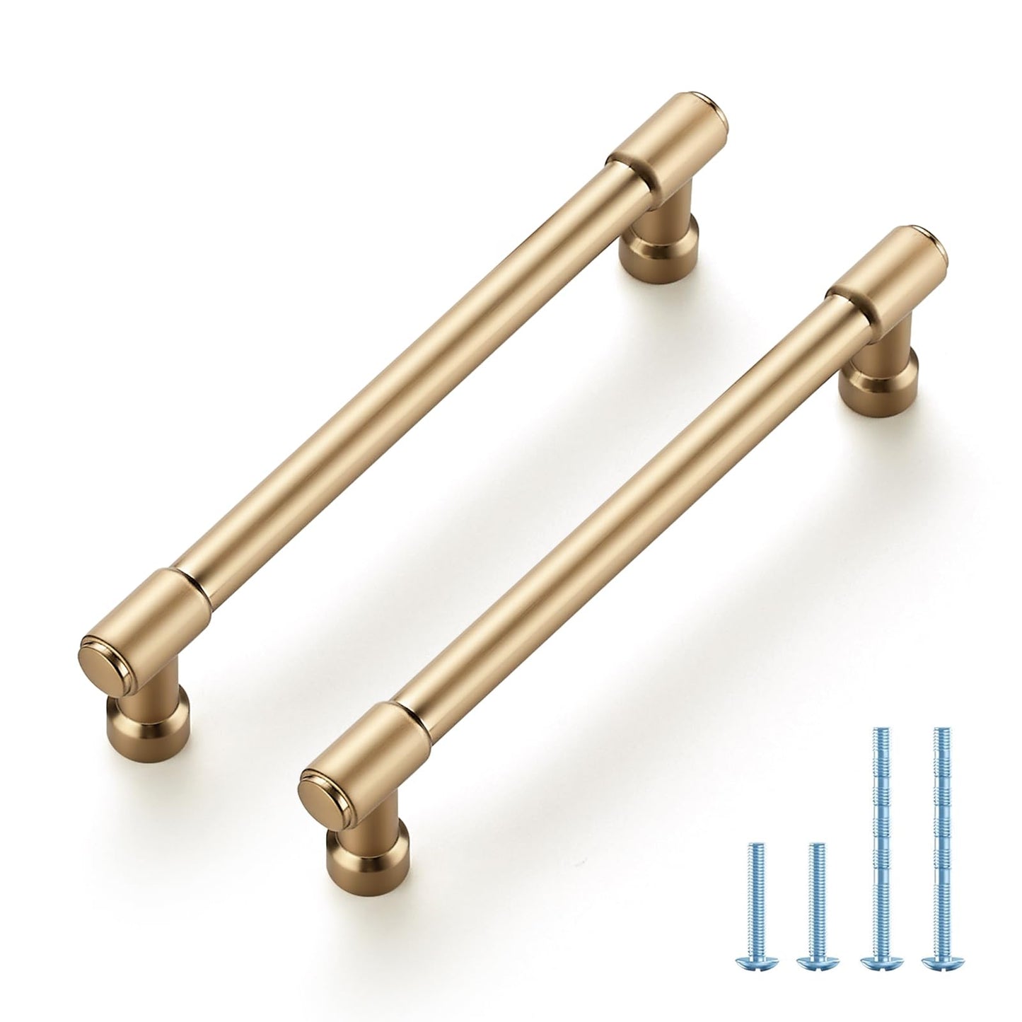 JOY DECOR 10 Pack 5 Inch Champagne Bronze Cabinet Handles Modern Dresser Drawer Pulls Kitchen Cabinet Hardware for Cupboard Door Handles