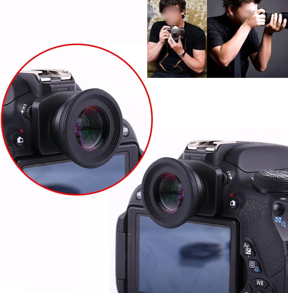 AlcheLHymist 1.5X 6 Fixed Focus Viewfinder Eyepiece Magnifier for DSLR Camera, Durable Eyecup with Mount Bases, Clear
