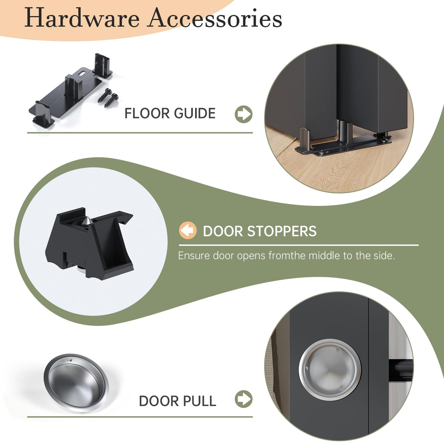 EaseLife 4FT/48in Bypass Double Sliding Pocket Door Hardware Kit,Commercial Grade,Aluminum,Bypassing Closet Doors Track for 2 Door System,Slide Smoothly Quietly,Easy Install,No Door