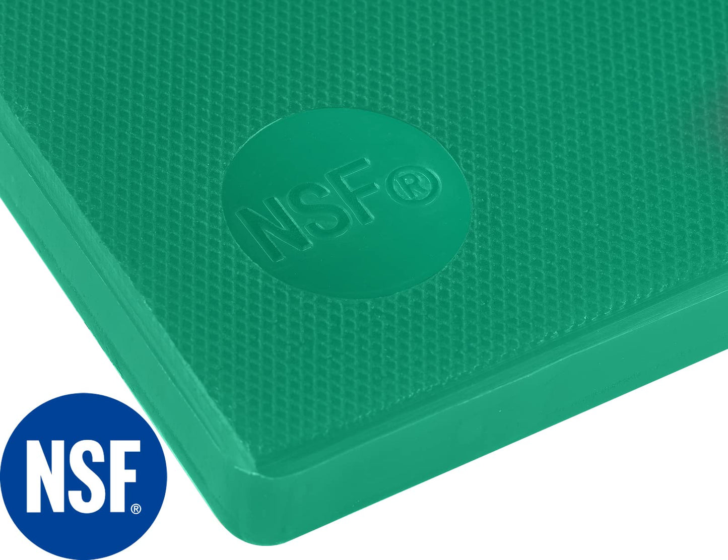 CURTA Cutting Boards for Kitchen, 24" x 18" x 0.5" Green Color Coded Plastic Commercial Chopping Board Anti Slip Surface Dishwasher Safe