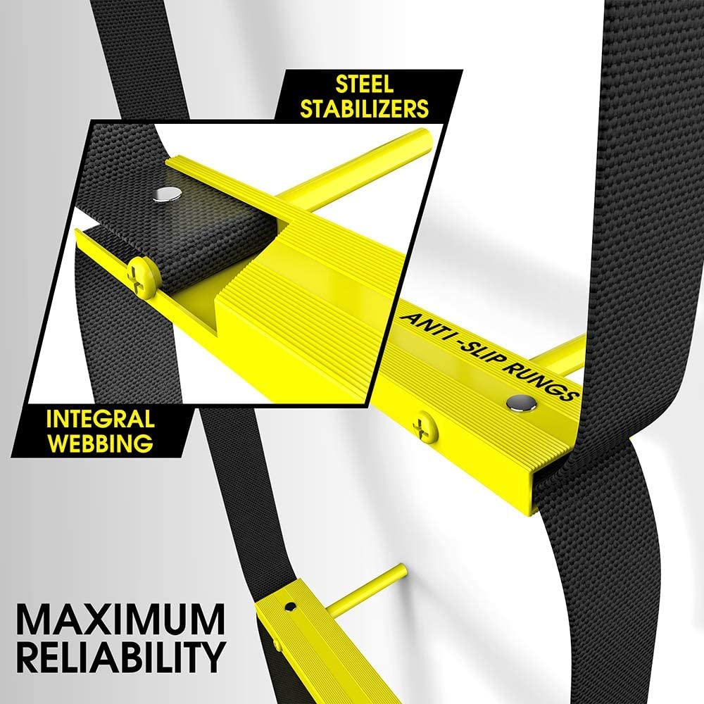 Emergency Ladder Suitable for Balcony & Windows and Emergency Escape Bag for Pets up to 100 Pounds - Rope 50ft Included