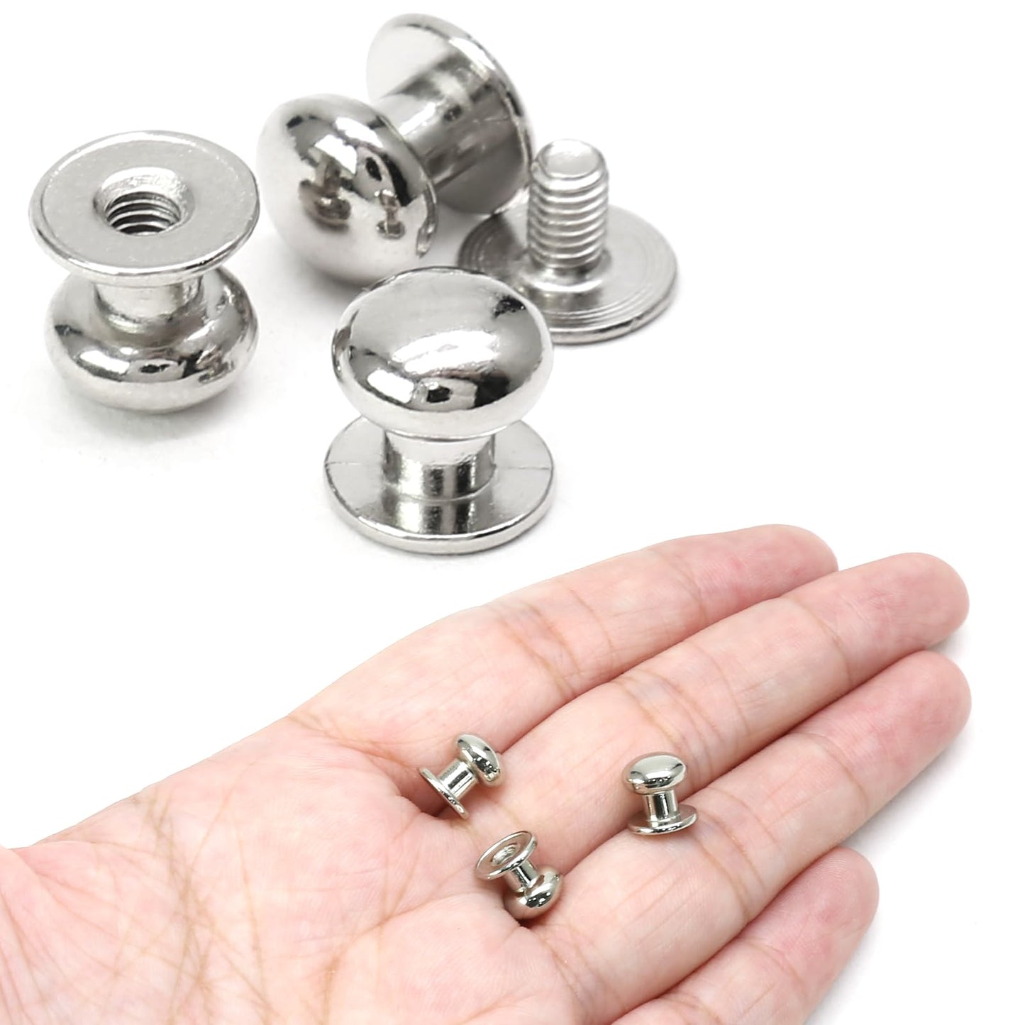 Biaungdo 12pcs 0.31'' x 0.39'' Mini Drawer Pulls, Round Cabinet Knobs Handles Pulls for Dresser Closet Chest Drawer Wooden Jewelry Box Cases