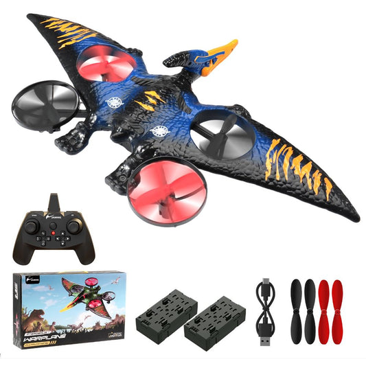 Dinosaur Remote Control Drone, 2.4G EPP Foam RC Pterodactyl Hobby RC Airplanes with 6-Axis Gyro, One Key Takeoff Landing, Stunt Roll & 360 Flip, Fighter Jet Toy Christmas Birthday Gift for Boys Girls