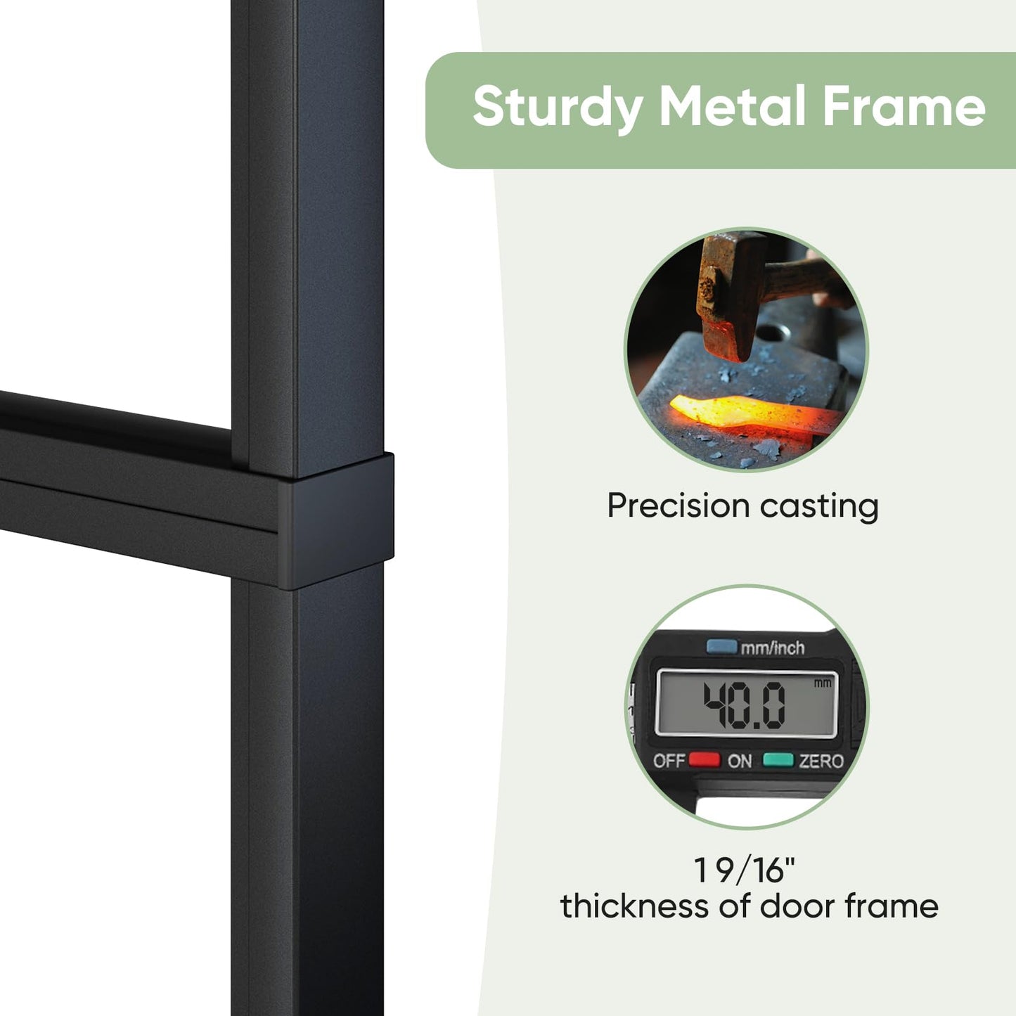 BARNSMITH 34in x 84in Frosted Glass Barn Door with 5.7FT Top Mounted Hardware kit Include Soft Close Mechanism Black Carbon Steel Tempered Frosted Glass Sliding Door, Easy Assembly