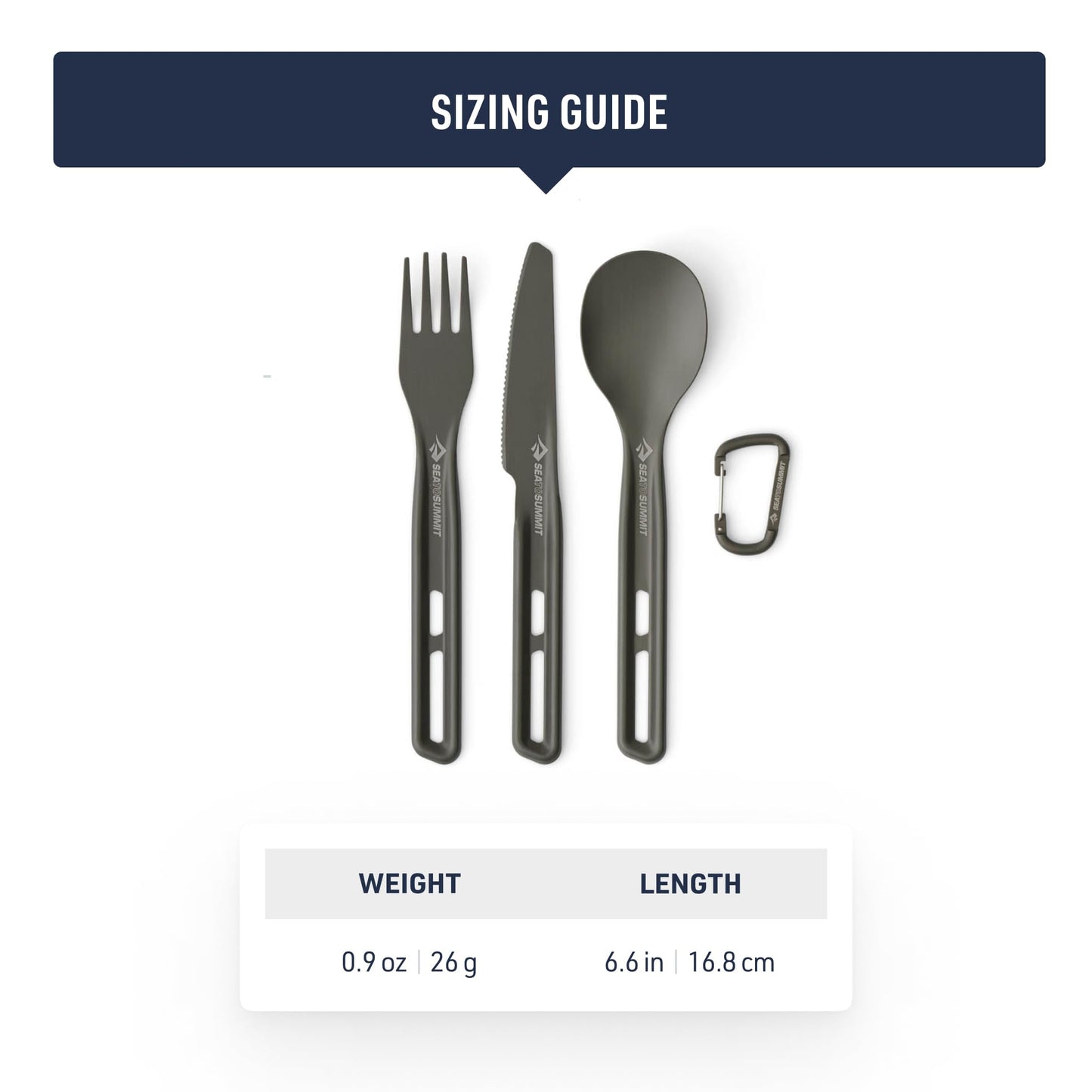 Sea to Summit Frontier Ultralight Cutlery Set, Fork, Spoon and Knife