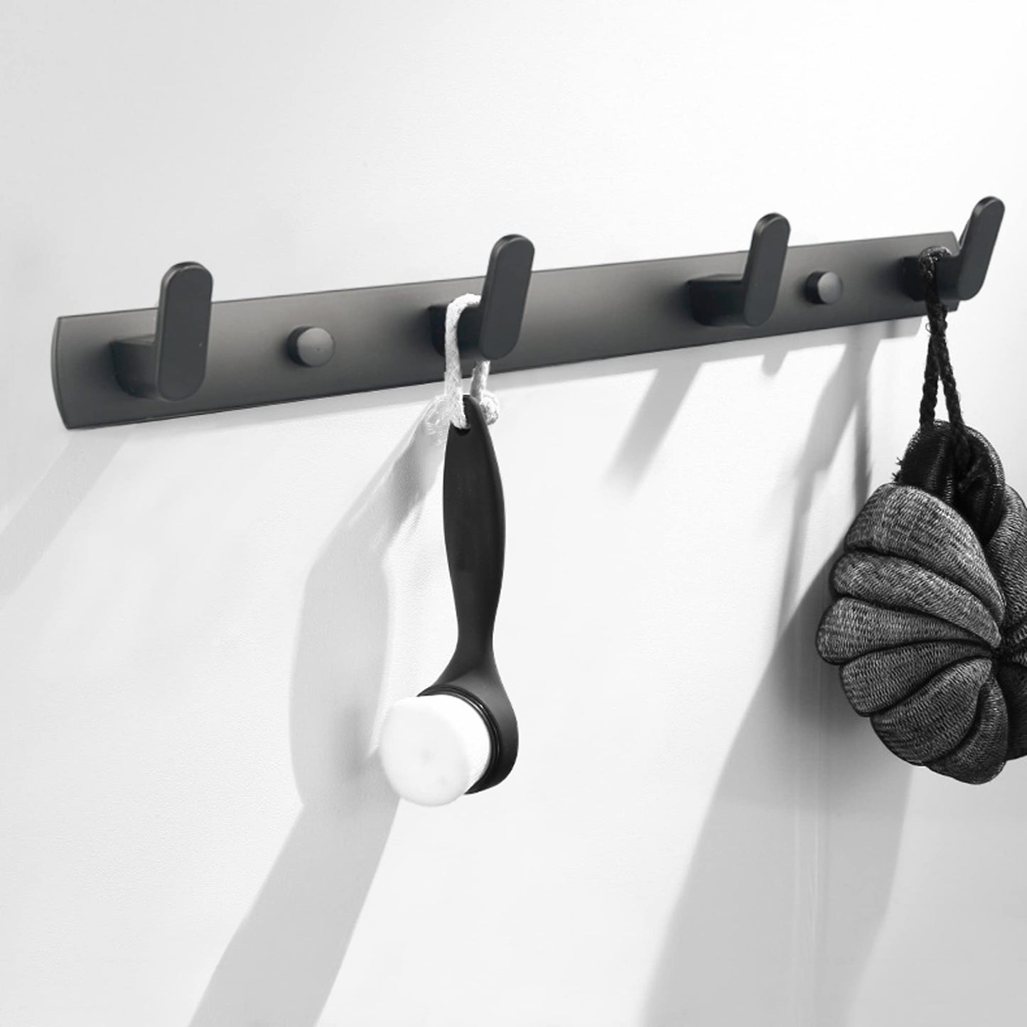 ULIBERMAGNET Magnetic Hooks,Heavy Duty Coat Magnetic Rack,Strong Rubber Magnetic Hanger for Refrigerator,Metal Cabinet,Hanging Coat, Towel, Bag, Backpack(Matte Black/4 Hooks)