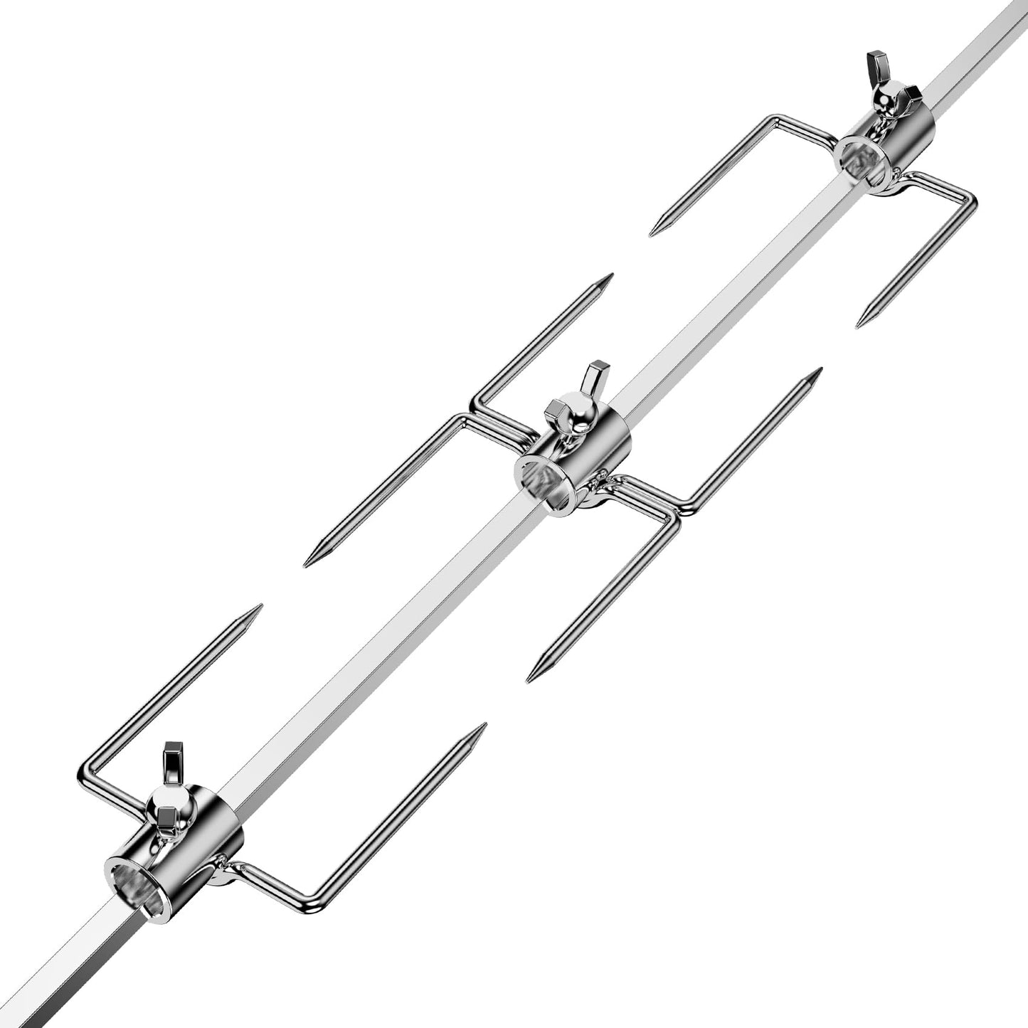 onlyfire Universal Rotisserie Meat Forks BBQ Grilling Accessories for Most Grills, Include 2pcs 2-Pronged Rotisserie Forks and 1pc Double Sided Rotisserie Fork