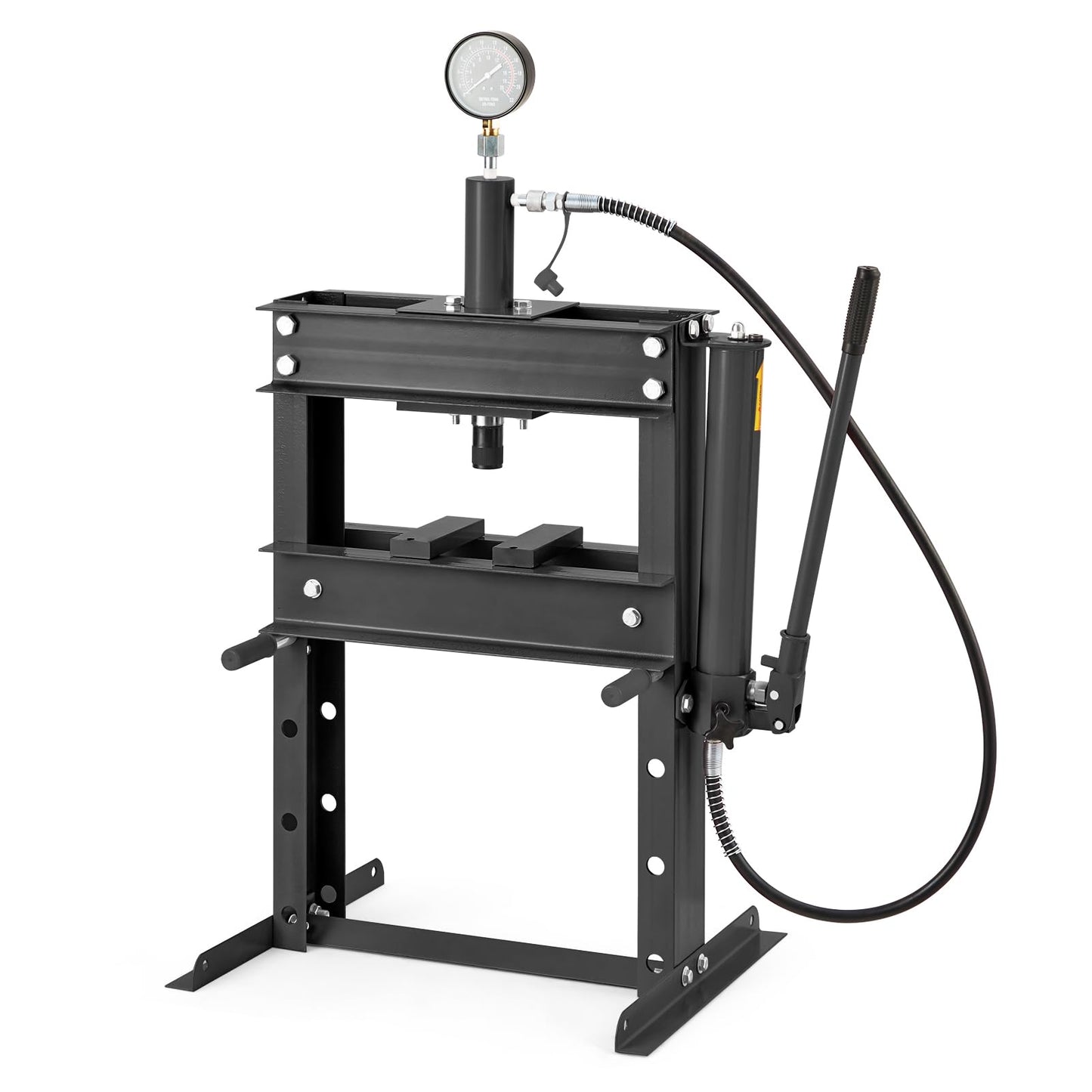 Garvee Hydraulic Press 10 Ton, Hydraulic Shop Press, H Frame Hydraulic Press with 2 Press Plates, Garage Floor Shop Press, Adjustable Work Table Height, Heavy Duty Press, Black