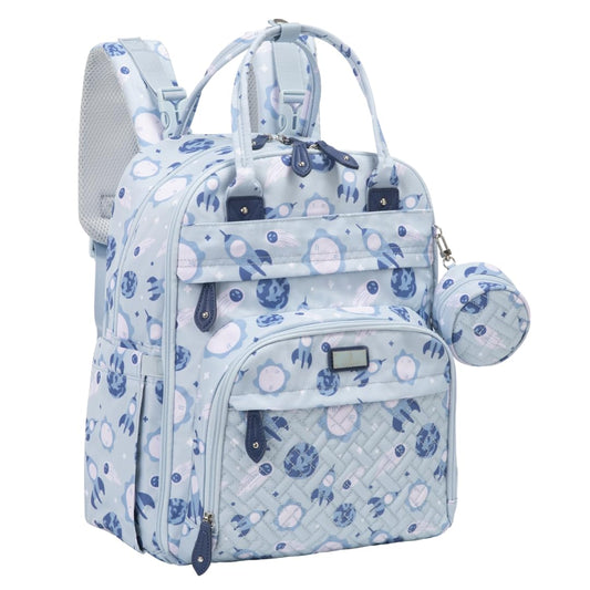 BabbleRoo Diaper Bag Backpack - Baby Essentials Travel Tote - Multi Function Water Resistant Diaper Bag, Travel Essentials Baby Bag with Changing Pad, Stroller Straps & Pacifier Case - Unisex, Cosmic