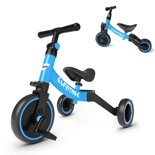 besrey 5 in 1 Toddler Bike for 1 Year to 4 Years Old Kids, Toddler Tricycle Kids Trikes Tricycle, Toys for Boy & Girl, Balance Training, Removable Pedals