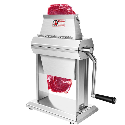 YBSVO Commercial Meat Tenderizer Machine - Heavy Duty Stainless Steel Manual Cuber with 40 Sharp Blades - Hand Crank Steak & Venison Tenderizing Tool for Butchers, Hunters & Kitchens (7" Wide Feed)