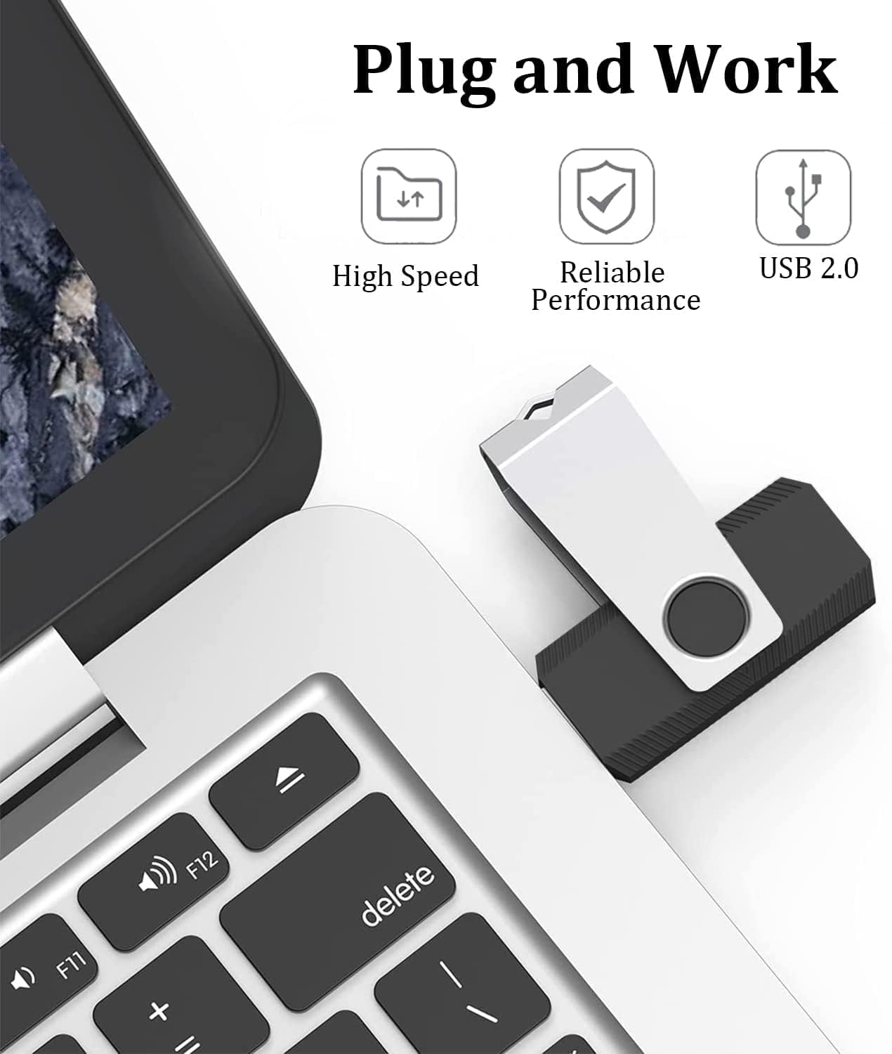 Wooolken 2GB 2 Pack, 2.0 Flash Drive USB Thumb Drives Jump Pen Drive Memory Stick with LED Light and Lanyards