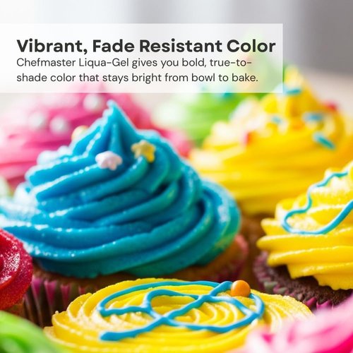 Chefmaster Neon Green Liqua-Gel® Food Coloring - Vibrant, Fade-Resistant Dye for Icing & Fondant | 2.3 oz