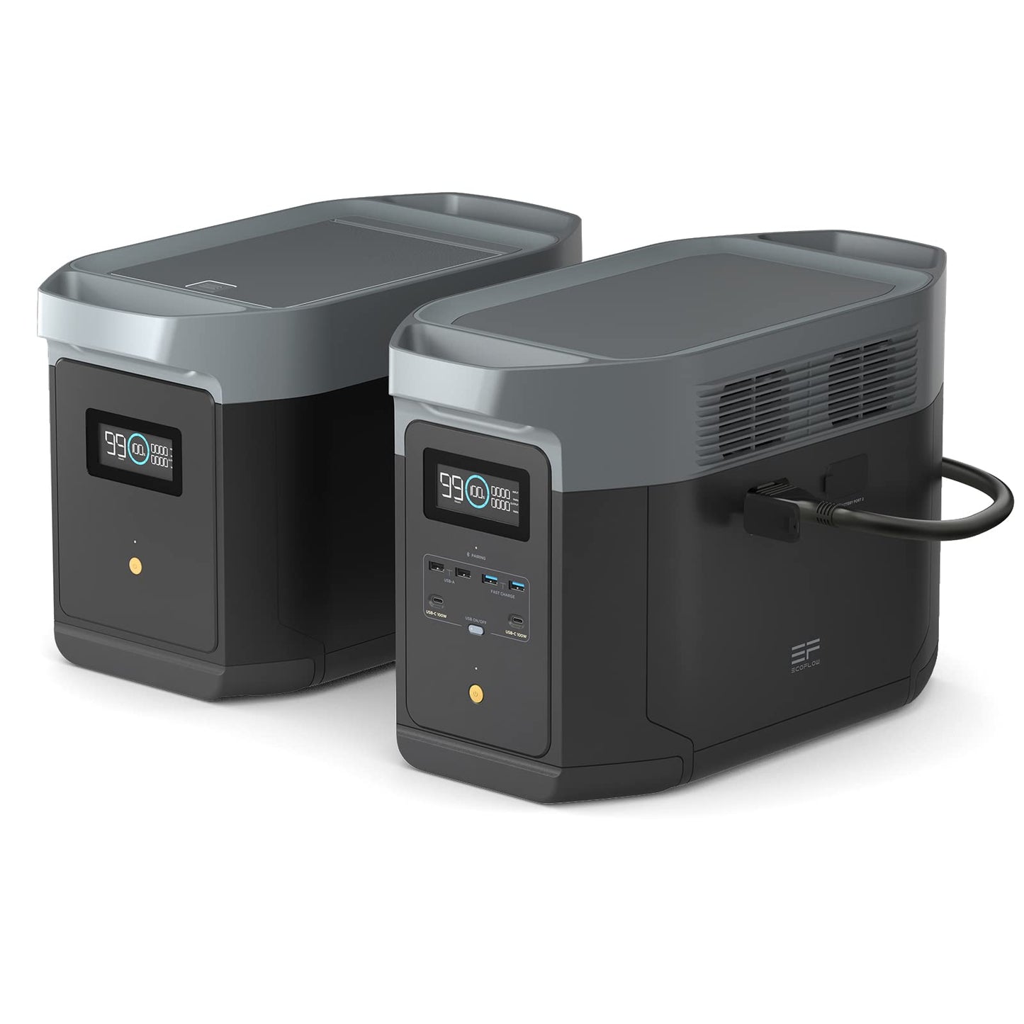 EF ECOFLOW DELTA 2 MAX Power Station with Smart Extra Battery, Expand Capacity from 2048Wh to 4096Wh, Solar Generator for Home Backup, Emergency, Outdoor Camping