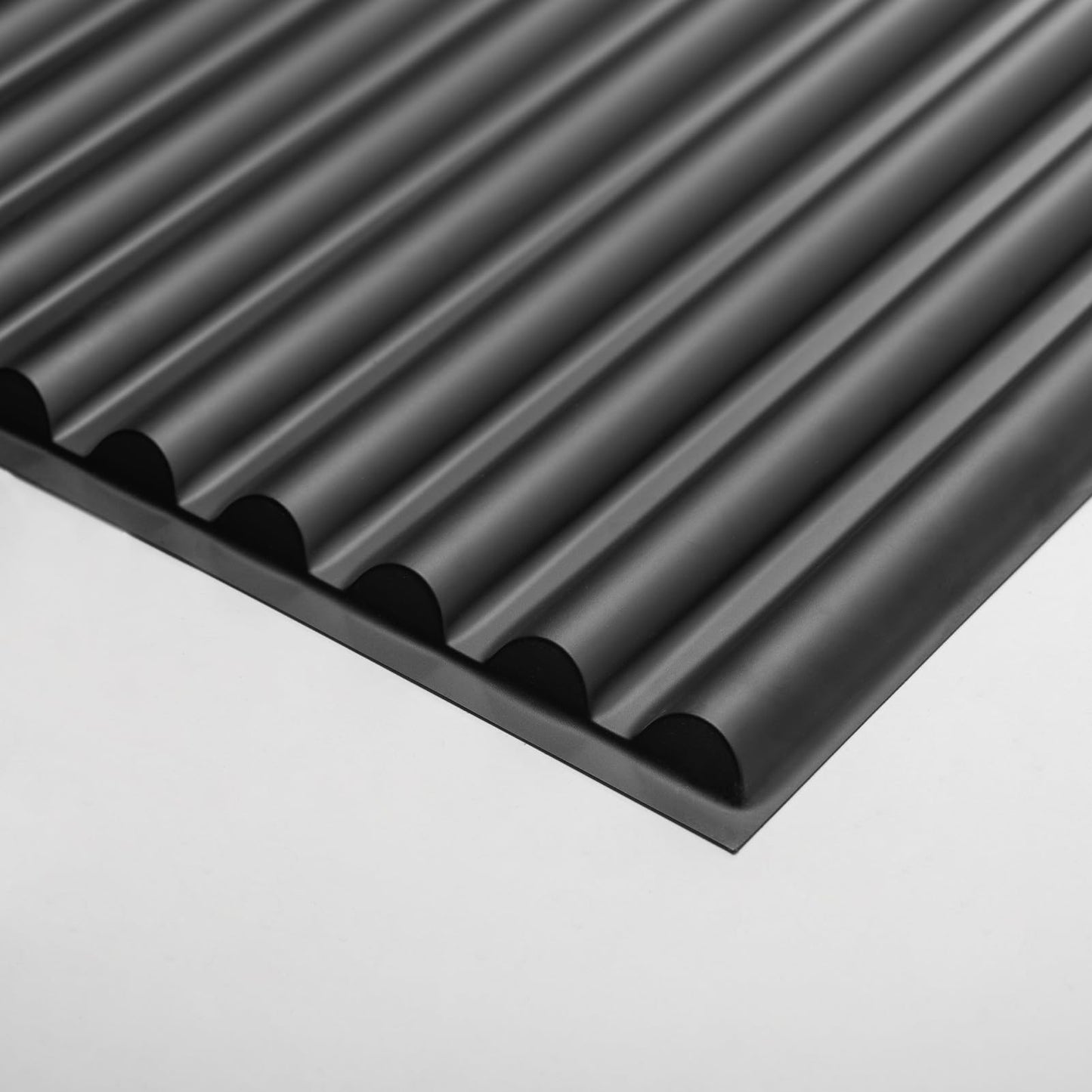 Art3d 2x4 ft Drop Ceiling Tiles in Black, 12-Sheet Semi-Cylinder Design 3D Wall Panels for Interior Wall Decor 24x48 inch