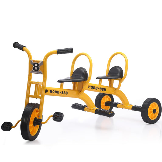 Kids Tricycle for Preschool Playground, Daycare Toddler Trike, Children Double Seat Bikes with Passenger Seat, Outdoor Playground Equipment, Toddler Tricycles for Riders Ages 3+