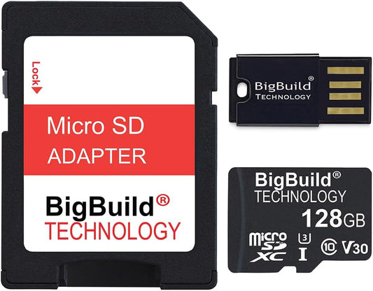 BigBuild Technology 128GB 100MB/s U3 7, 8 10, Ultra Fast microSDXC Memory Card for Amazon Fire Plus, Kids Edition, HD