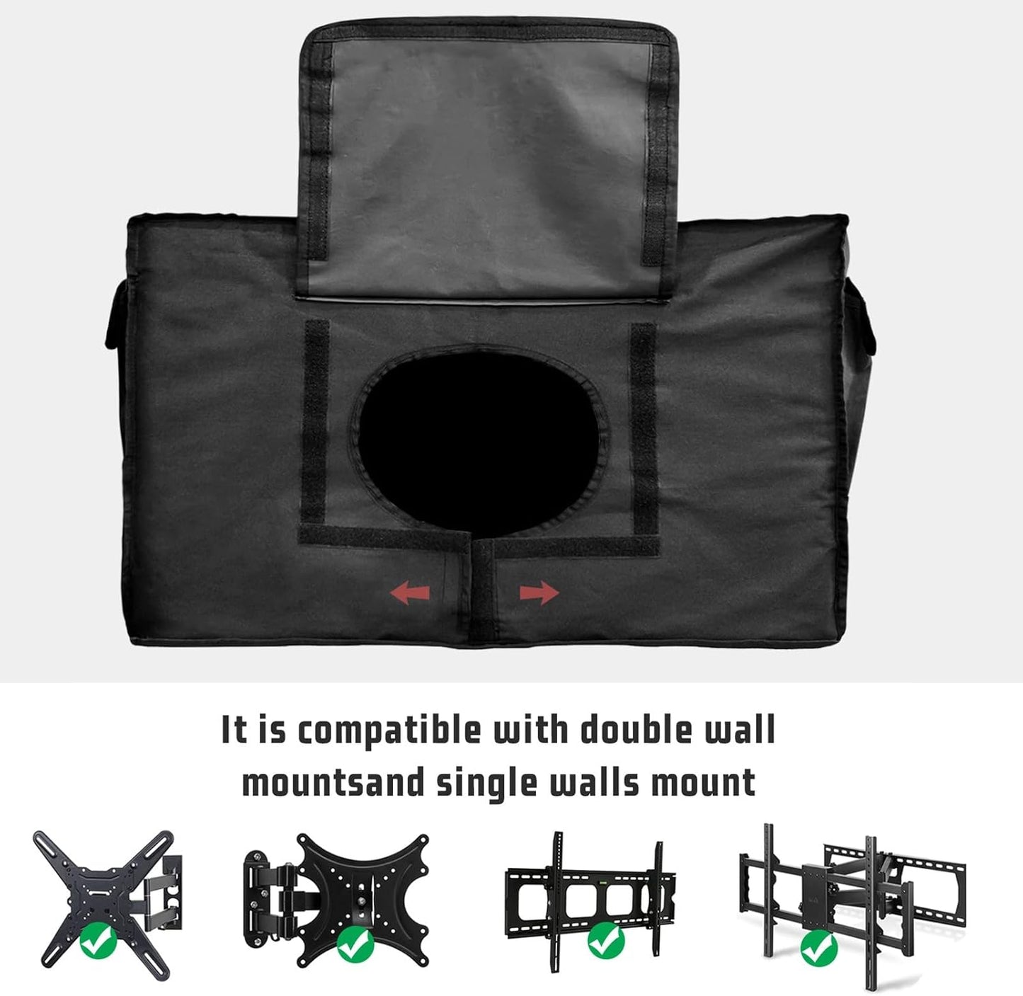 EZON-CH 40-43 inch Outdoor TV Cover Floral Plants Tuilps Lavender Linen Texture Weatherproof TV Screen Protector