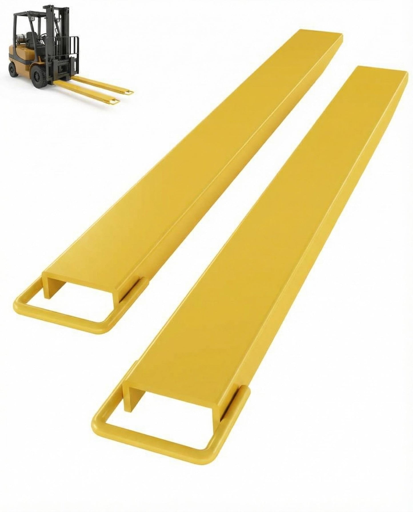 84" Forklift Extensions 1 Pair, 5,500 LBS Capacity Heavy Duty Steel Pallet Fork Extensions with Tire Chain for 4.3" Forks, for Pallet Jack, Skid Steer, Warehouse & Construction,