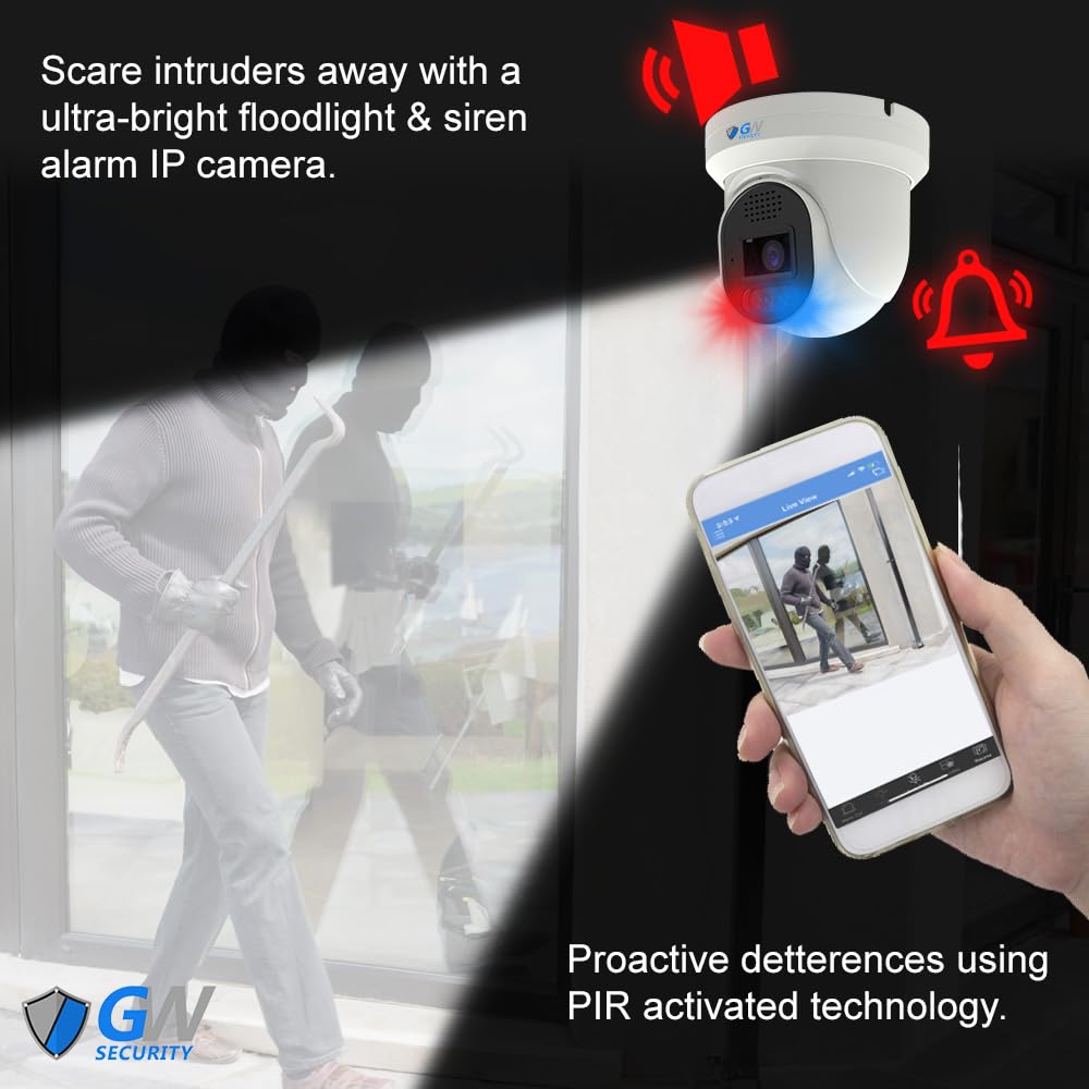 GW Security 32 Channel 12MP NVR UltraHD License Plate/Face Recognition NDAA & TAA Compliant Security Camera System with 32 x 5MP Outdoor & Indoor Color Night Vision Two-Way Audio PoE Turret Cameras