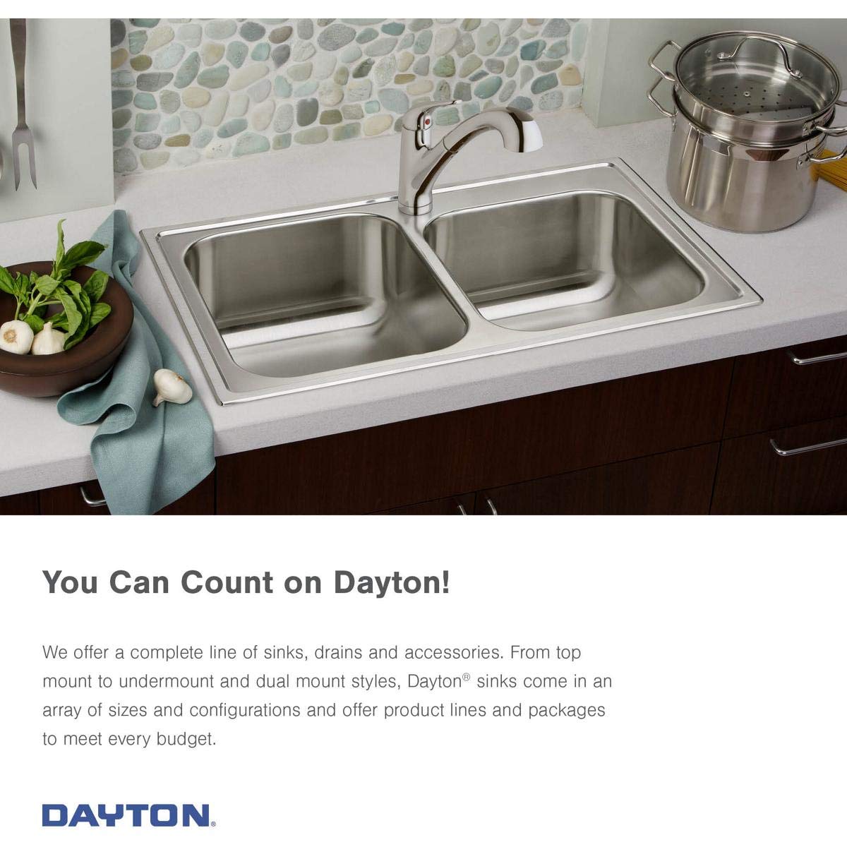 Elkay DXUH1318 Dayton Single Bowl Undermount Stainless Steel Bar Sink, 16 x 21