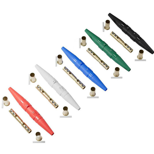 (5Pack) CLS40 400A Cam Lock Power Connector, Camlock Wire Set with 5 Male & Female for Power Distro Cord, 2/0-4/0 Cam-Lock Cable, 600V Camlocks Connectors for Stage Entertainment/Industrial, 5 Colors