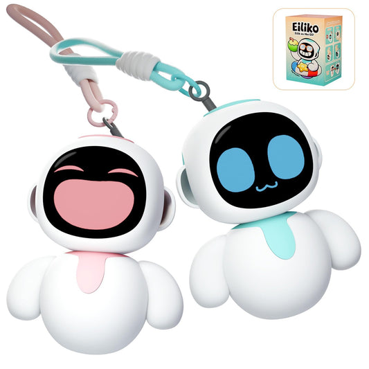 ENERGIZE LAB Eiliko Lover Set + Mystery Swappable Themed Bodies - Portable Robot with AI, Fun Electronic Pendant Toys, Gifts for Couples and Best Friends.